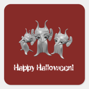 Little Martians,Happy Halloween ,personalised Square Sticker