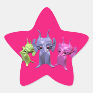 Little Martians Star Sticker