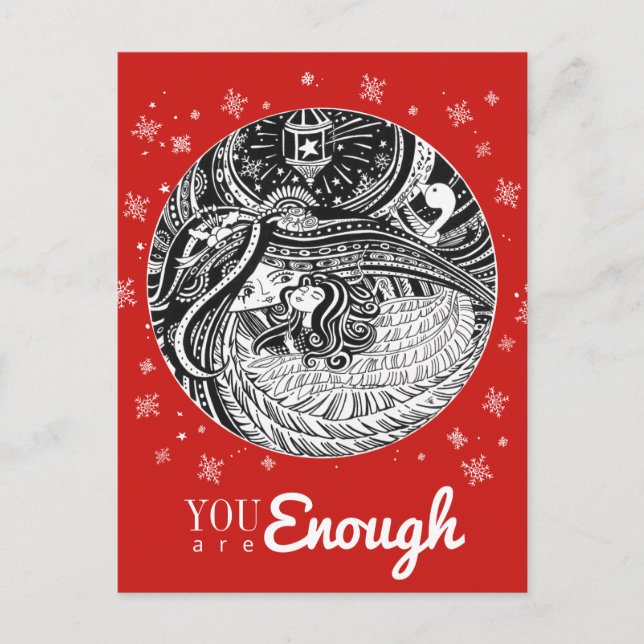 Little Match Girl Angel Red Postcard (Front)