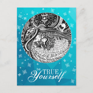 Little Match Girl   Turqoise Postcard