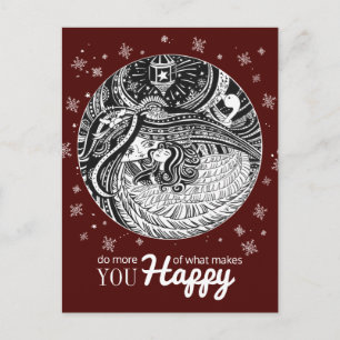Little Match Girl Wine Red Postcard