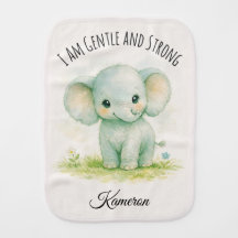 Little Meadow Green Elephant Cute Gender Neutral