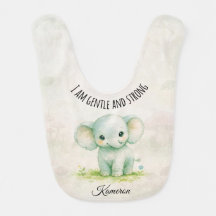 Little Meadow Green Elephant Neutral Cute Baby