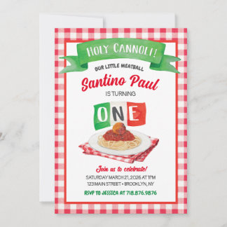 Little MEATBALL 1st BIRTHDAY INVITATION 