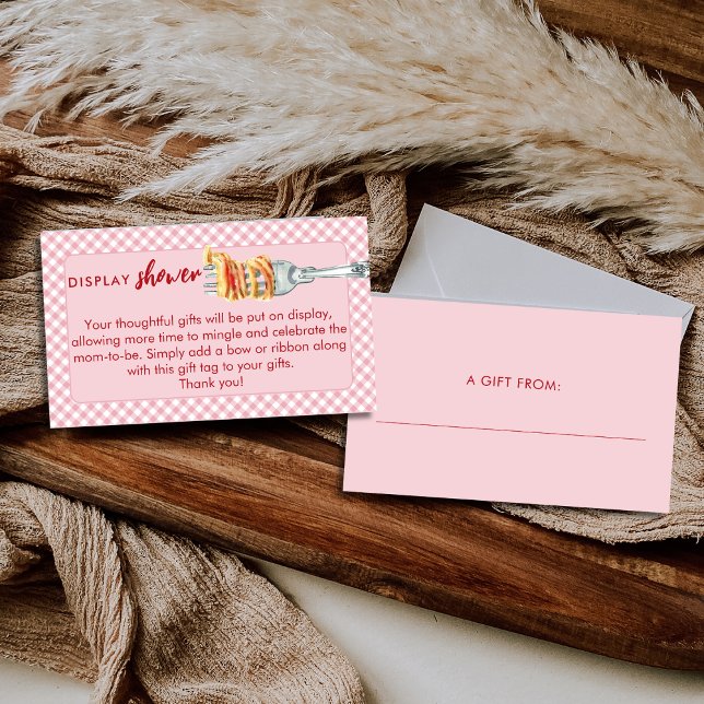 Little Meatball Display Shower Pink Baby Shower Enclosure Card (Creator Uploaded)