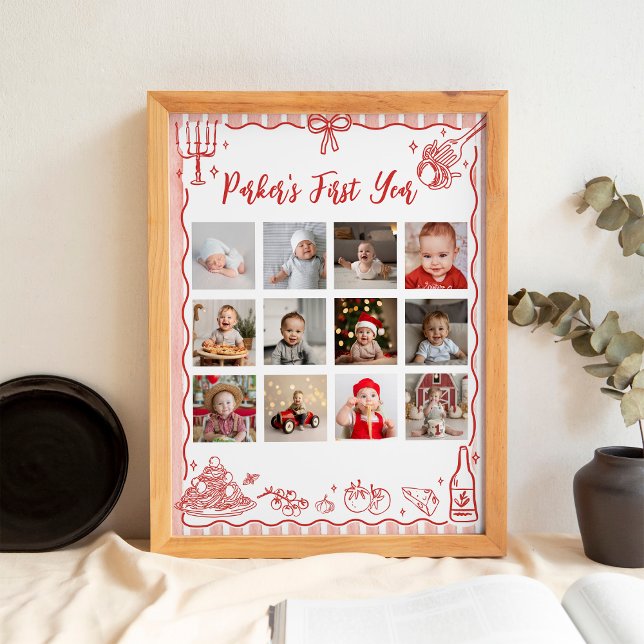 Little Meatball First Year Photo Milestone Poster (Creator Uploaded)