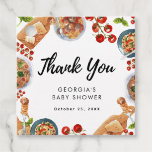 Little Meatball Italian Food Baby Shower Thank You Favour Tags