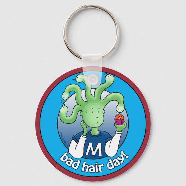 Little Medusa. Bad Hair Day! Key Ring (Front)