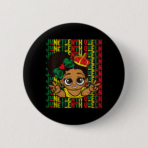 Little Melanin Girl Juneteenth Cute Afro Black His 6 Cm Round Badge