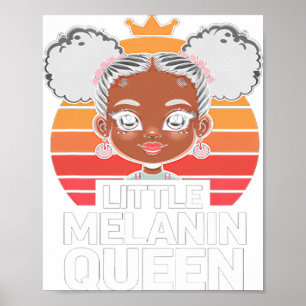 Little Melanin Queen African Girl Black History Mo Poster