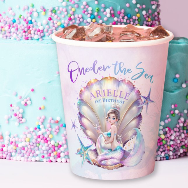 Little Mermaid 1st Birthday ONEder The Sea Mermaid Paper Cups (Little Mermaid 1st Birthday ONEder The Sea Mermaid Paper Cups)