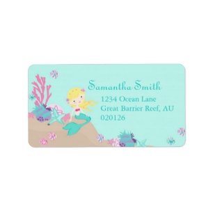 Little Mermaid Address Label Blonde