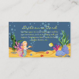 Little Mermaid Baby Shower  Enclosure Card