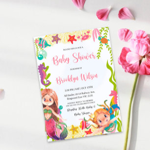 Little Mermaid Baby Shower Invitation