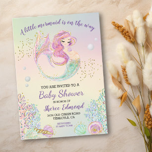 Little Mermaid  Baby Shower  Invitation
