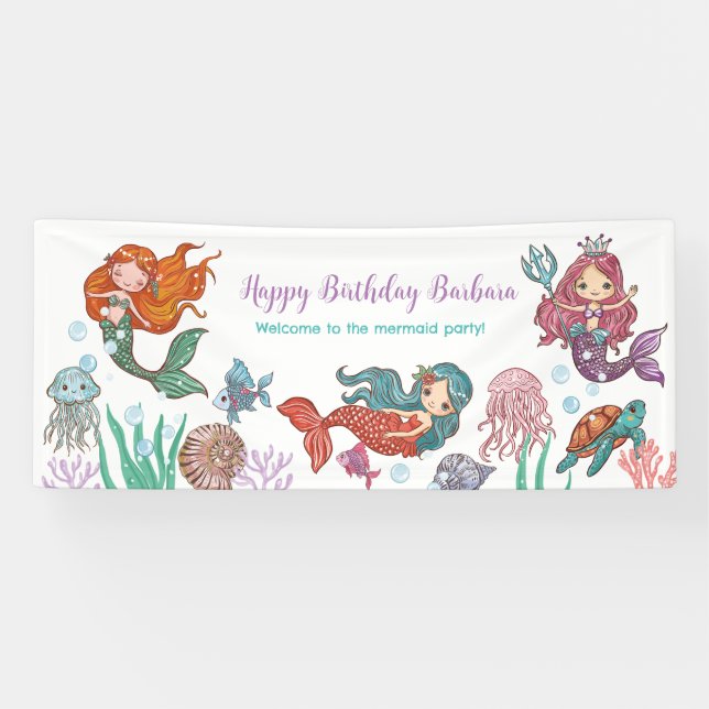 Little Mermaid Birthday Banner (Horizontal)