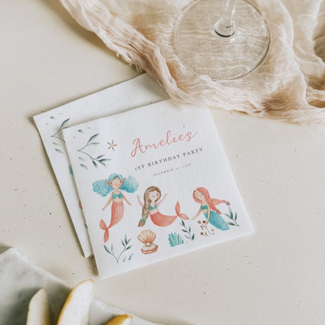 Little Mermaid Birthday Napkin (Creator Uploaded)