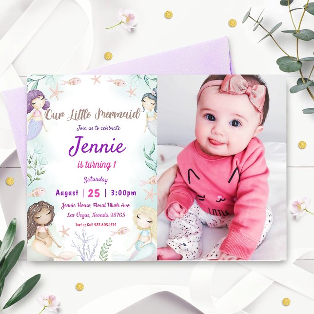 Little Mermaid Birthday Party Under The Sea Party Invitation (Creator Uploaded)
