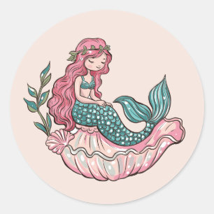 Little mermaid classic round sticker