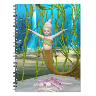 Little Mermaid Cute Fantasy Girl, Blue Ocean Notebook