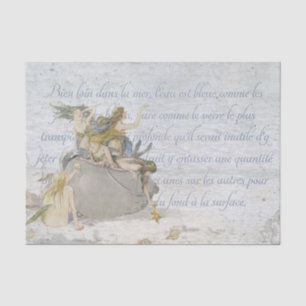 Little Mermaid French Fantasy Decoupage Vintage    Tissue Paper