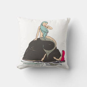 Little mermaid girls Fantasy Fairytale art Cushion