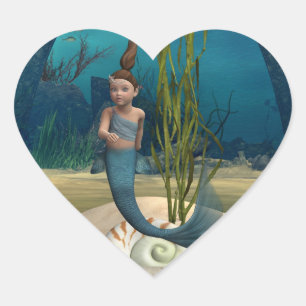 Little Mermaid Heart Sticker