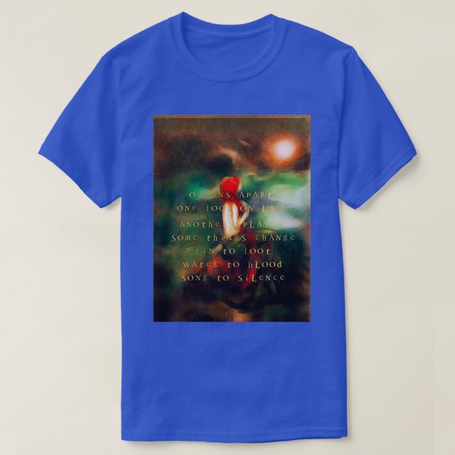Little Mermaid illustration gold poetry T-Shirt (Design Front)