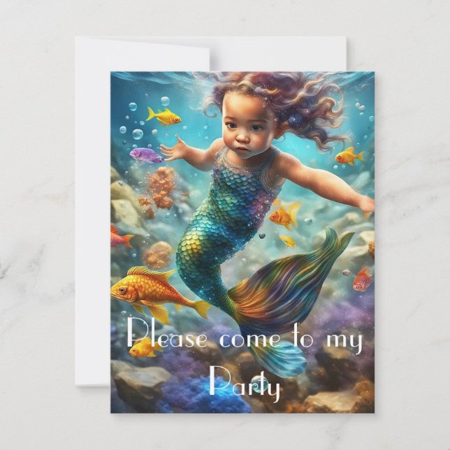 Little Mermaid  Invitation (Front)