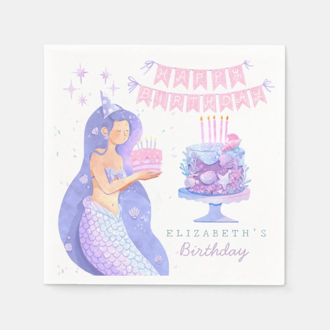 Little Mermaid Magical Under the sea  Birthday  Napkin (Front)