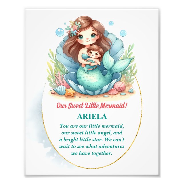 Little Mermaid Nursery Room Decor Photo Print (Front)