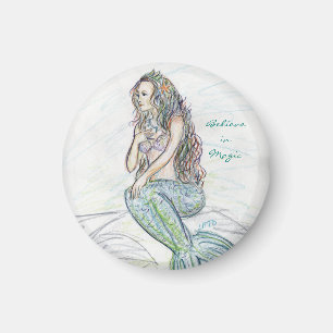 Little Mermaid on Rock Custom Refrigerator Magnets