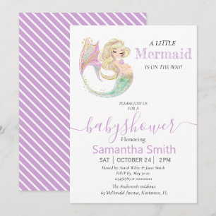 LITTLE MERMAID ON THE WAY Baby Shower Invitation