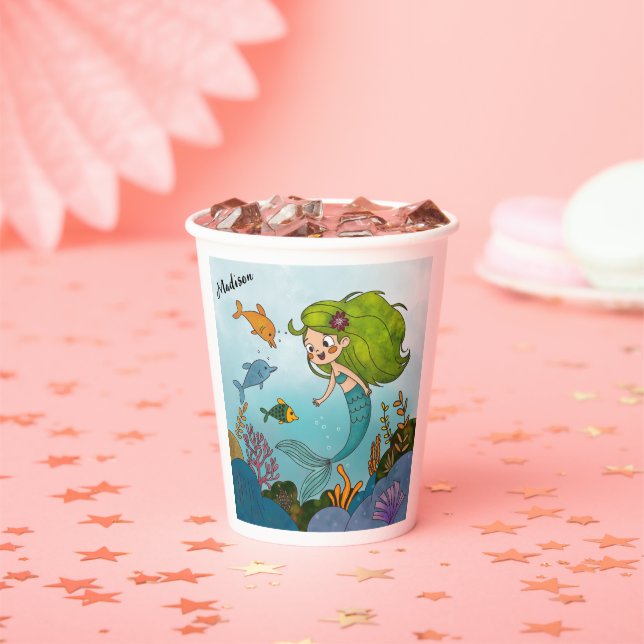 Little mermaid paper cups (Insitu)