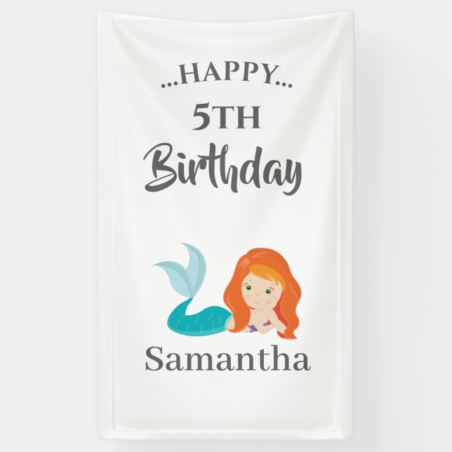 Little MERMAID PARTY theme Banner (Vertical)
