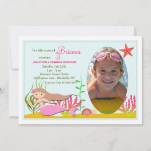 Little Mermaid Photo Invitation