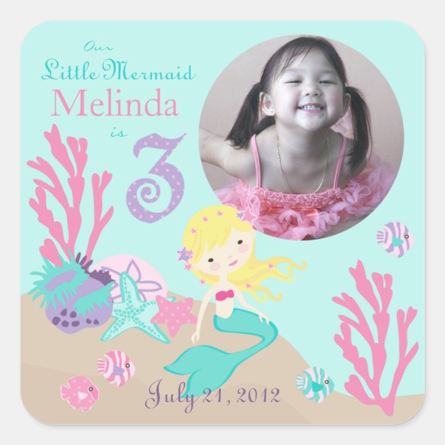 Little Mermaid Photo Sticker Blonde 3 (Front)