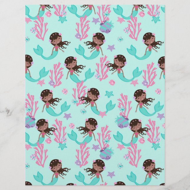 Little Mermaid Scrapbook Paper AA 1 (Front)