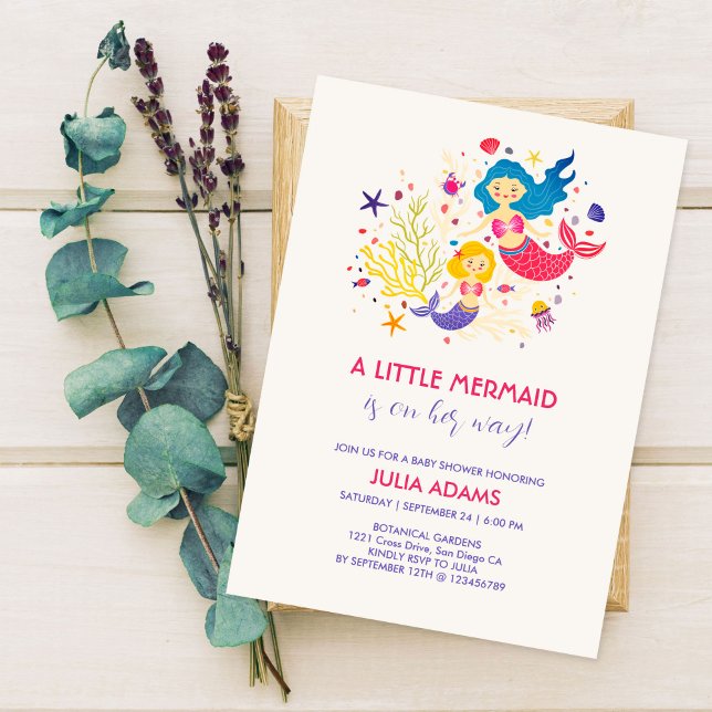 Little Mermaid Sea Breeze Baby Shower Invitation (Creator Uploaded)