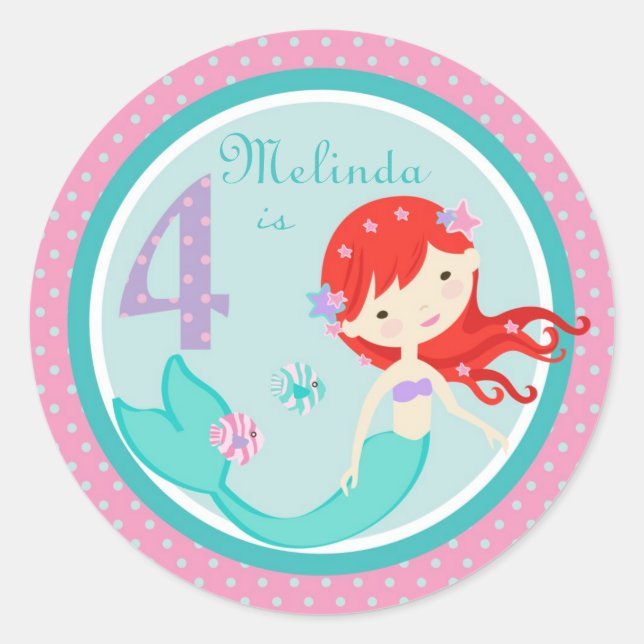 Little Mermaid Sticker Auburn 4 (Front)