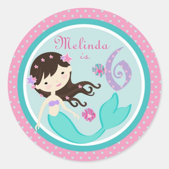 Little Mermaid Sticker Brunette 6B