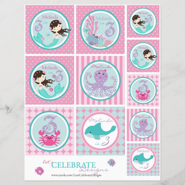 Little Mermaid Topper Template Bru3 Flyer (Front)
