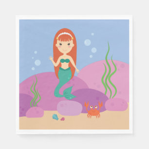Little mermaid underwater sealife  napkin