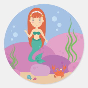 Little mermaid underwater sealife sticker