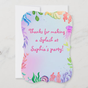 Little Mermaid Underwater  Thank You Card