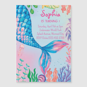 Little Mermaid Underwater Thin Magnetic Card