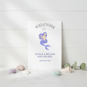 Little Mermaid Watercolor Baby Shower Invitation