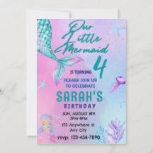 Little Mermaid, Watercolor Birthday Party