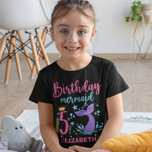 Little Mermaid's 5th Birthday Girl T-Shirt