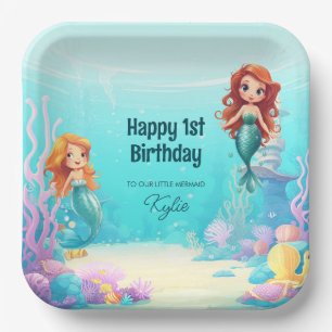 Little Mermaids Under the Sea Birthday Party Paper Plate